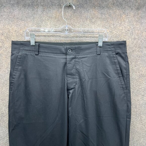 Nike Pants 36x32 Black Dri Fit Athletic Chino Flat Front Trouser Stretch Golf - Picture 6 of 9